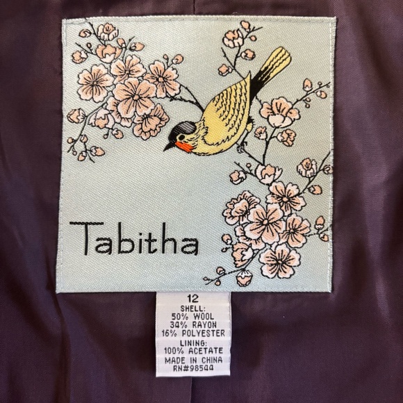 Tabitha by Anthropologie Ruffled Jacket Wool Plum Purple 12 - Picture 8 of 11